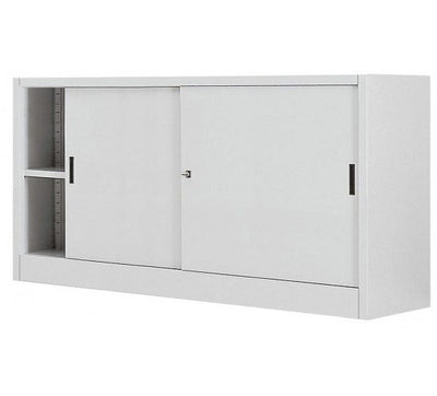 Armadio basso sopralzo metallico a piani con ante scorrevoli cm. 150x37,5x90H