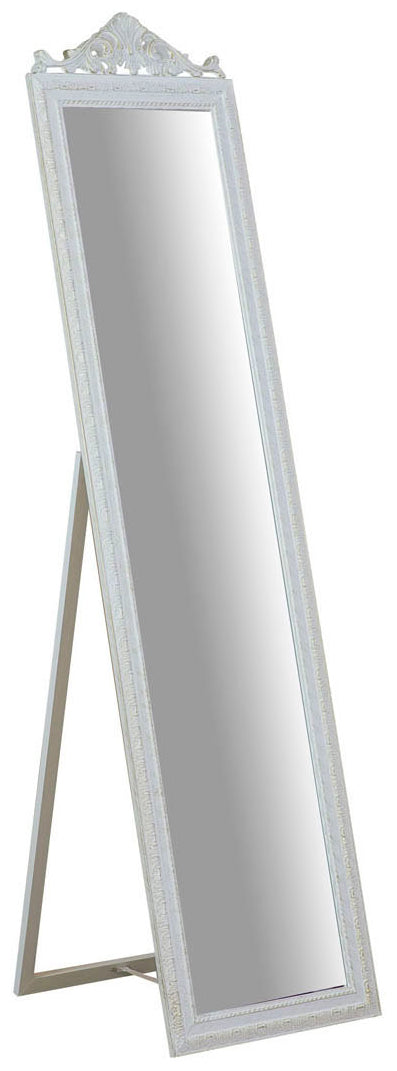 Biscottini Specchiera da terra L43xPR4xH178 cm finitura bianco anticato. struttura legno.