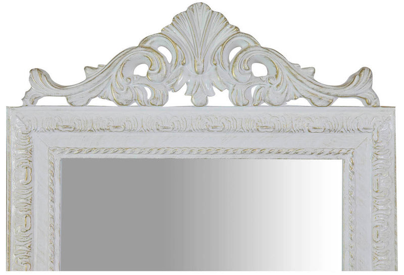 Biscottini Specchiera da terra L43xPR4xH178 cm finitura bianco anticato. struttura legno.
