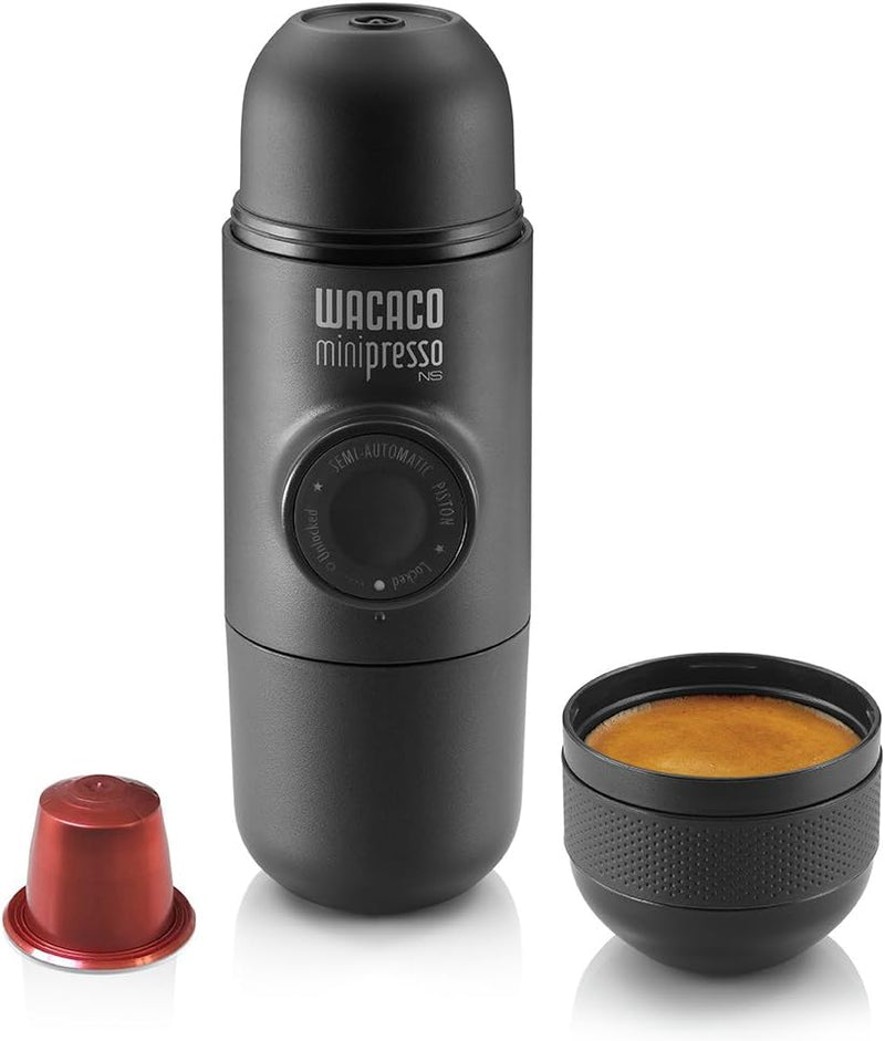 Minipresso NS, Caffettiera Portatile, Macchina Espresso, Compatibile con Capsule NS (originali Nespresso), da Viaggio, Azionabile Manualmente