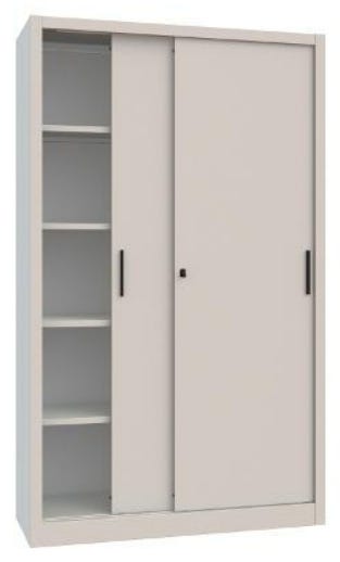 Armadio scorrevole in metallo verniciato a piani per ufficio cm. 180x60x200h