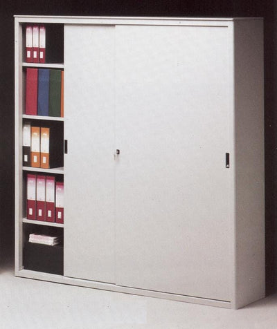 Armadio scorrevole in metallo verniciato a piani per ufficio cm. 180x60x200h