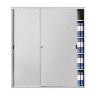 Armadio scorrevole in metallo verniciato a piani per ufficio cm. 180x60x200h