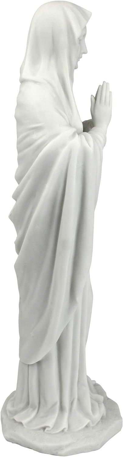 Design Toscano Beata Vergine Maria Statua, marmo-resina, bianco, Piccola 30,5 cm Statuetta