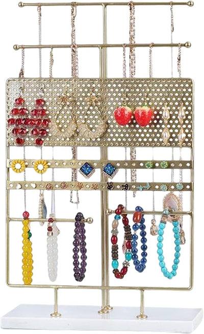 Supporto per gioielli, Porta Gioielli Donna Espositore per Gioielli Portagioie Portagioielli da Appendere in Marmo Organizer Porta Donna per Anelli Orecchini Collane Bracciali Orologi da Tavolo