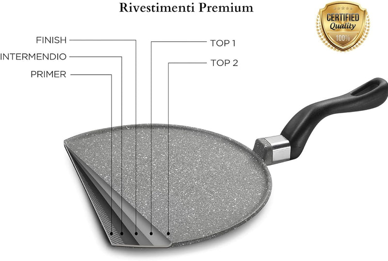 Testo Romagnolo Cm32 Padella Manico Removibile Antiaderente Effetto pietra