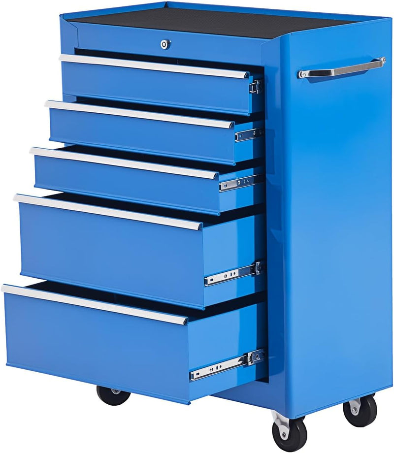 Carrello Porta Utensili Attrezzi Attrezzatura con Cassettiera Azzurro 61.5 x 33 x 82.5cm