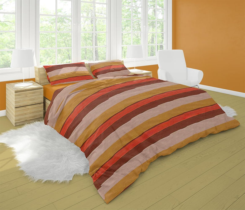 Dorian Home, Completo Letto 1 Piazza e Mezza 100% Cotone, Completo Lenzuola 130 x 200, Formato da Lenzuolo Sotto, Lenzuolo Sopra e una Federa, Made in Italy, Garda Arancio