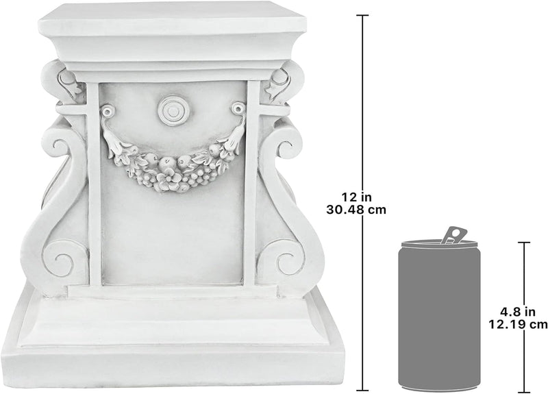 Design Toscano Statuario Classico Piedistallo da Giardino Base per Rialzo, poliresina, Pietra Antica, Media 30,5 cm