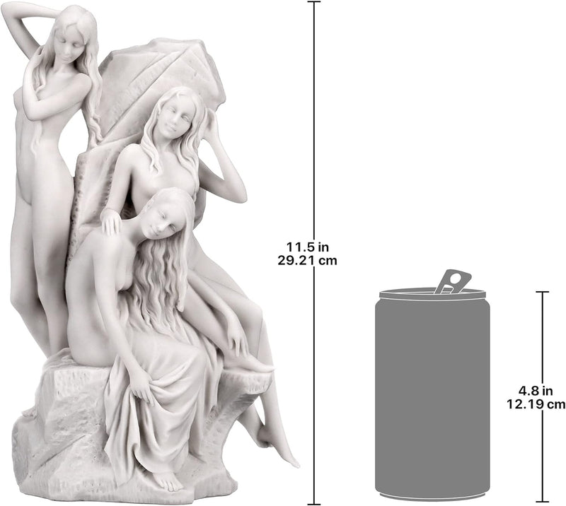 Design Toscano WU72089 Statua in Marmo Sintetico le Bagnanti, Bianco