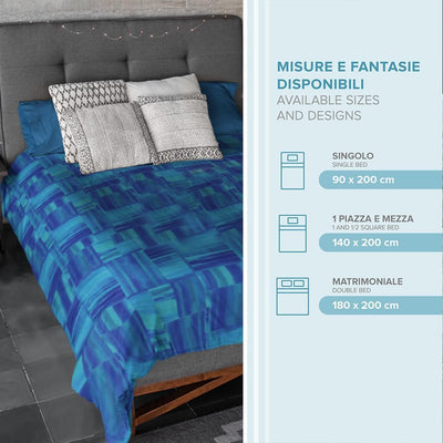 Dorian Home Completo Letto Singolo, Set Completo lenzuola, Lenzuola Letto Singolo 100% Cotone 90x200 cm, Lenzuolo Sotto, Lenzuolo Sopra e Una Federa, Made in Italy, Varazze Azzurro