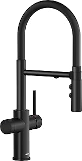 BLANCO CATRIS-S Flexo Filter  Kitchen Tap in Matte Black  High Pressure  Filtered Water with the BWT Filter  Change from Clear Jet to Shower Jet  Ensured Water Quality & Water-Saving