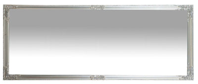 Biscottini Specchio Specchiera da parete e appendere verticale/orizzontale L72xPR4xH180 cm finitura foglia argento anticato.