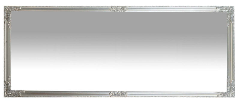 Biscottini Specchio Specchiera da parete e appendere verticale/orizzontale L72xPR4xH180 cm finitura foglia argento anticato.