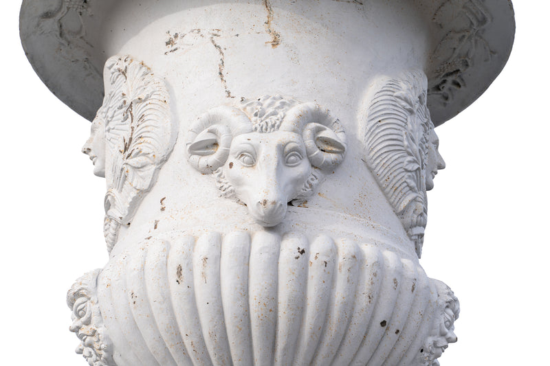 Biscottini Vaso con base in fusione di ghisa finitura bianca anticata Molto Stabile