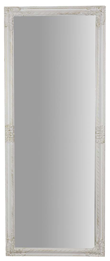 Biscottini Specchiera da parete e appendere verticale/orizzontale fin. bianco anticato con rifiniture in oro