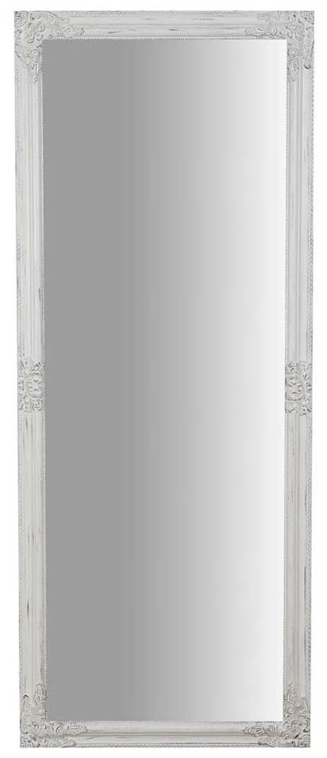 Biscottini Specchio Specchiera da parete e appendere verticale e orizzontale finitura bianco anticato con rifiniture in nero