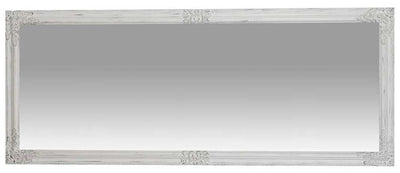 Biscottini Specchio Specchiera da parete e appendere verticale e orizzontale finitura bianco anticato con rifiniture in nero