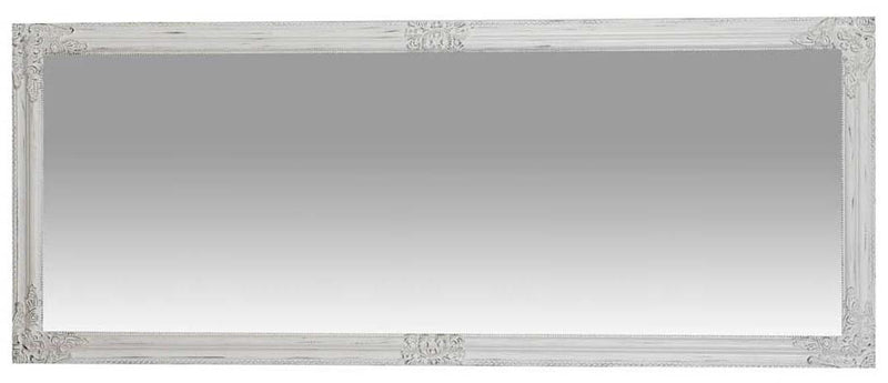 Biscottini Specchio Specchiera da parete e appendere verticale e orizzontale finitura bianco anticato con rifiniture in nero