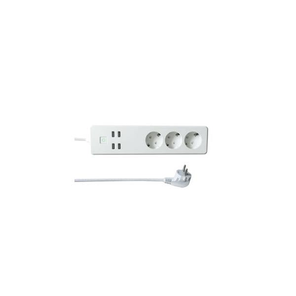 Multipresa Intelligente 3 Prese Schuko 4 USB Controllo Vocale, R4028