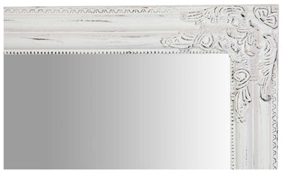 Biscottini Specchio Specchiera da parete e appendere verticale e orizzontale finitura bianco anticato con rifiniture in nero