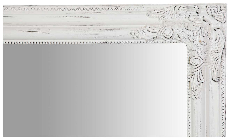 Biscottini Specchio Specchiera da parete e appendere verticale e orizzontale finitura bianco anticato con rifiniture in nero