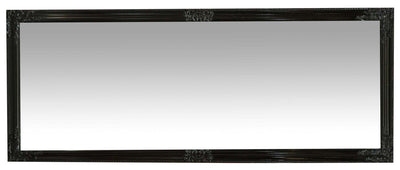 Biscottini Specchio Specchiera da parete e appendere verticale/orizzontale L72xPR4xH180 cm finitura nero lucido.