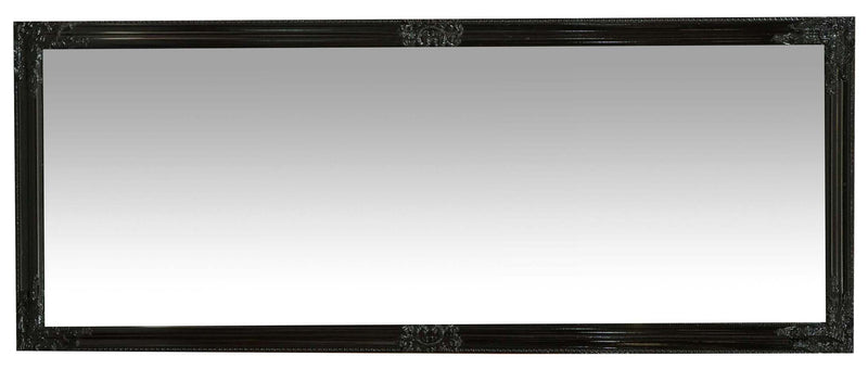 Biscottini Specchio Specchiera da parete e appendere verticale/orizzontale L72xPR4xH180 cm finitura nero lucido.