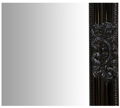 Biscottini Specchio Specchiera da parete e appendere verticale/orizzontale L72xPR4xH180 cm finitura nero lucido.