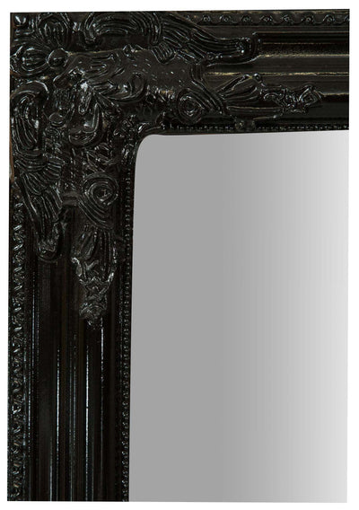 Biscottini Specchio Specchiera da parete e appendere verticale/orizzontale L72xPR4xH180 cm finitura nero lucido.