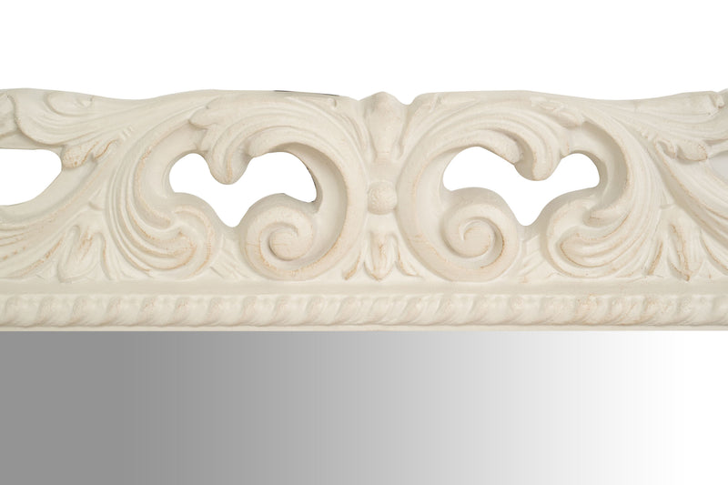 Biscottini SPECCHIERA DA PARETE IN LEGNO FINITURA BIANCA ANTICATA MADE IN ITALY realizzata