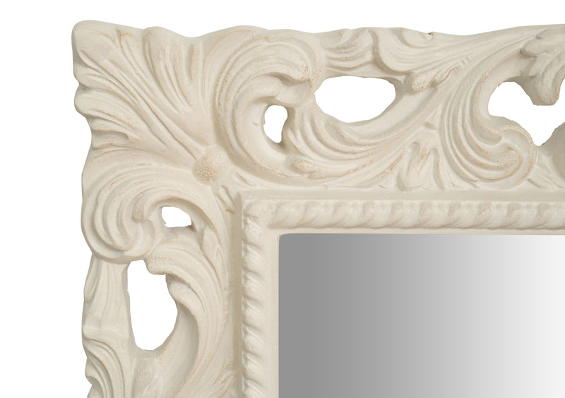 Biscottini SPECCHIERA DA PARETE IN LEGNO FINITURA BIANCA ANTICATA MADE IN ITALY realizzata