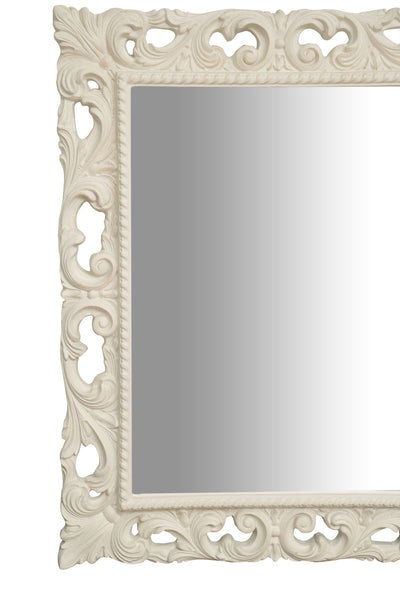 Biscottini SPECCHIERA DA PARETE IN LEGNO FINITURA BIANCA ANTICATA MADE IN ITALY realizzata