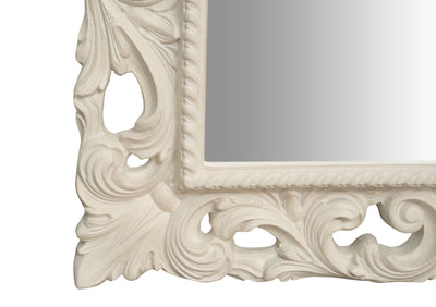 Biscottini SPECCHIERA DA PARETE IN LEGNO FINITURA BIANCA ANTICATA MADE IN ITALY realizzata