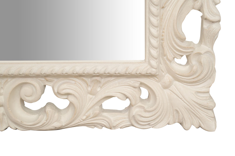 Biscottini SPECCHIERA DA PARETE IN LEGNO FINITURA BIANCA ANTICATA MADE IN ITALY realizzata