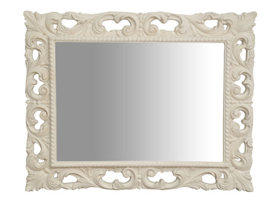 Biscottini SPECCHIERA DA PARETE IN LEGNO FINITURA BIANCA ANTICATA MADE IN ITALY realizzata