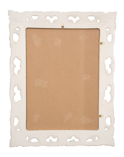 Biscottini SPECCHIERA DA PARETE IN LEGNO FINITURA BIANCA ANTICATA MADE IN ITALY realizzata