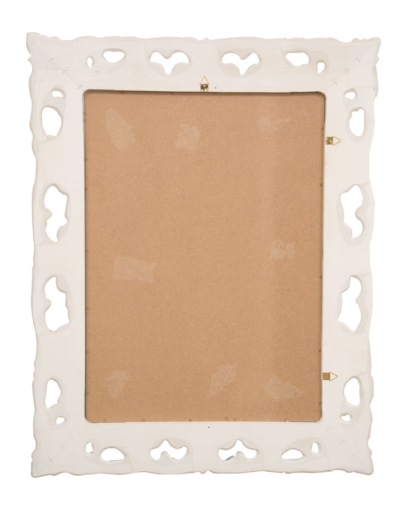 Biscottini SPECCHIERA DA PARETE IN LEGNO FINITURA BIANCA ANTICATA MADE IN ITALY realizzata