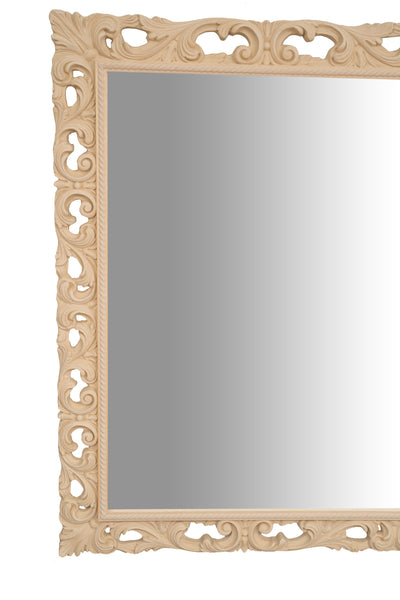 Biscottini SPECCHIERA DA PARETE IN LEGNO FINITURA GREZZA MADE IN ITALY realizzata Offerta