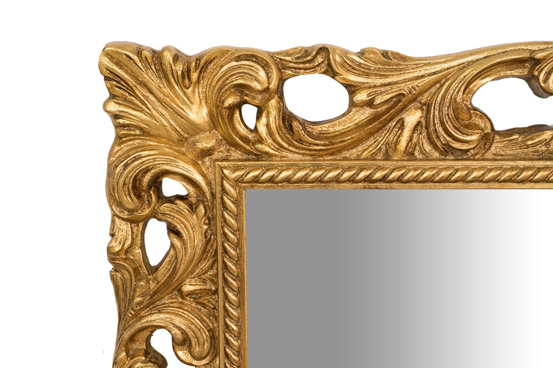 Biscottini SPECCHIERA DA PARETE IN LEGNO FINITURA FOGLIA ORO ANTICATO MADE IN ITALY