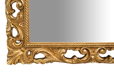 Biscottini SPECCHIERA DA PARETE IN LEGNO FINITURA FOGLIA ORO ANTICATO MADE IN ITALY