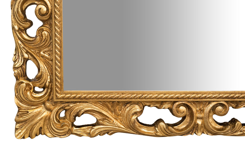 Biscottini SPECCHIERA DA PARETE IN LEGNO FINITURA FOGLIA ORO ANTICATO MADE IN ITALY