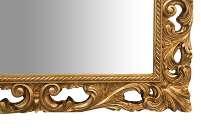 Biscottini SPECCHIERA DA PARETE IN LEGNO FINITURA FOGLIA ORO ANTICATO MADE IN ITALY