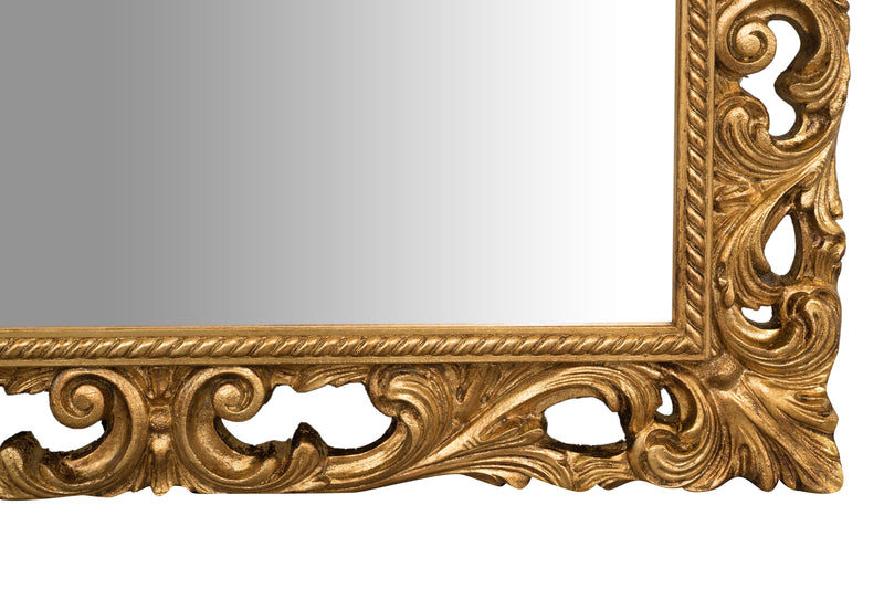 Biscottini SPECCHIERA DA PARETE IN LEGNO FINITURA FOGLIA ORO ANTICATO MADE IN ITALY