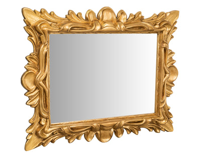 Biscottini SPECCHIERA DA PARETE IN LEGNO FINITURA FOGLIA ORO ANTICATO MADE IN ITALY
