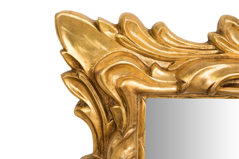 Biscottini SPECCHIERA DA PARETE IN LEGNO FINITURA FOGLIA ORO ANTICATO MADE IN ITALY