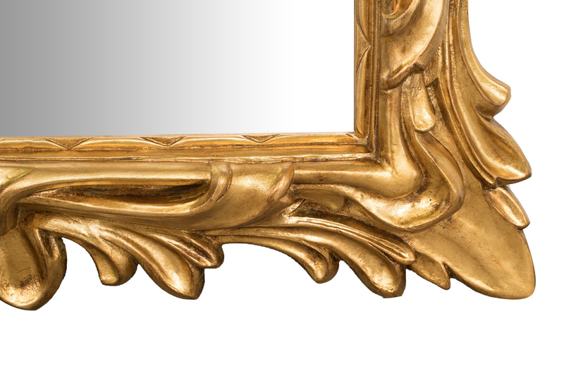 Biscottini SPECCHIERA DA PARETE IN LEGNO FINITURA FOGLIA ORO ANTICATO MADE IN ITALY
