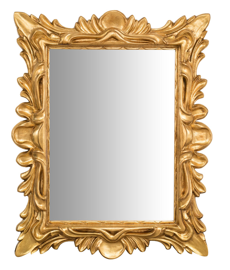 Biscottini SPECCHIERA DA PARETE IN LEGNO FINITURA FOGLIA ORO ANTICATO MADE IN ITALY