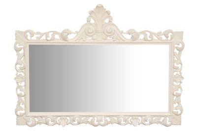 Biscottini SPECCHIERA DA PARETE IN LEGNO FINITURA BIANCA ANTICATA MADE IN ITALY realizzata