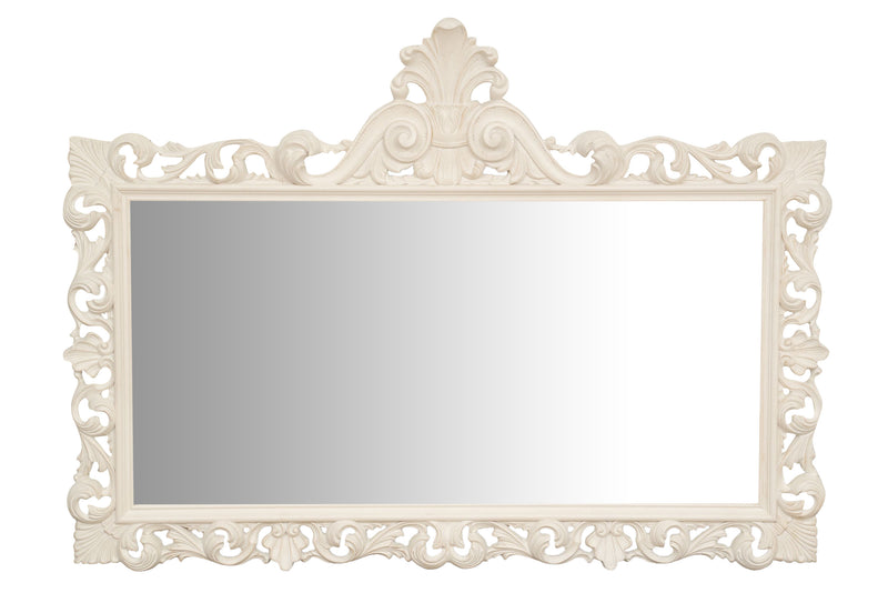 Biscottini SPECCHIERA DA PARETE IN LEGNO FINITURA BIANCA ANTICATA MADE IN ITALY realizzata